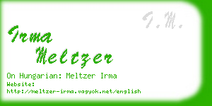 irma meltzer business card